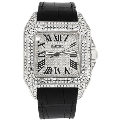 cartier santos 100 diamond bezel